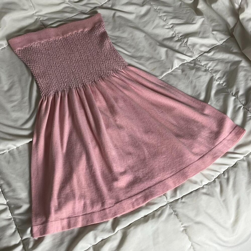 Vintage Y2K Pink Babydoll Tube Top Silver Sparkle Glitter Charlotte Russe